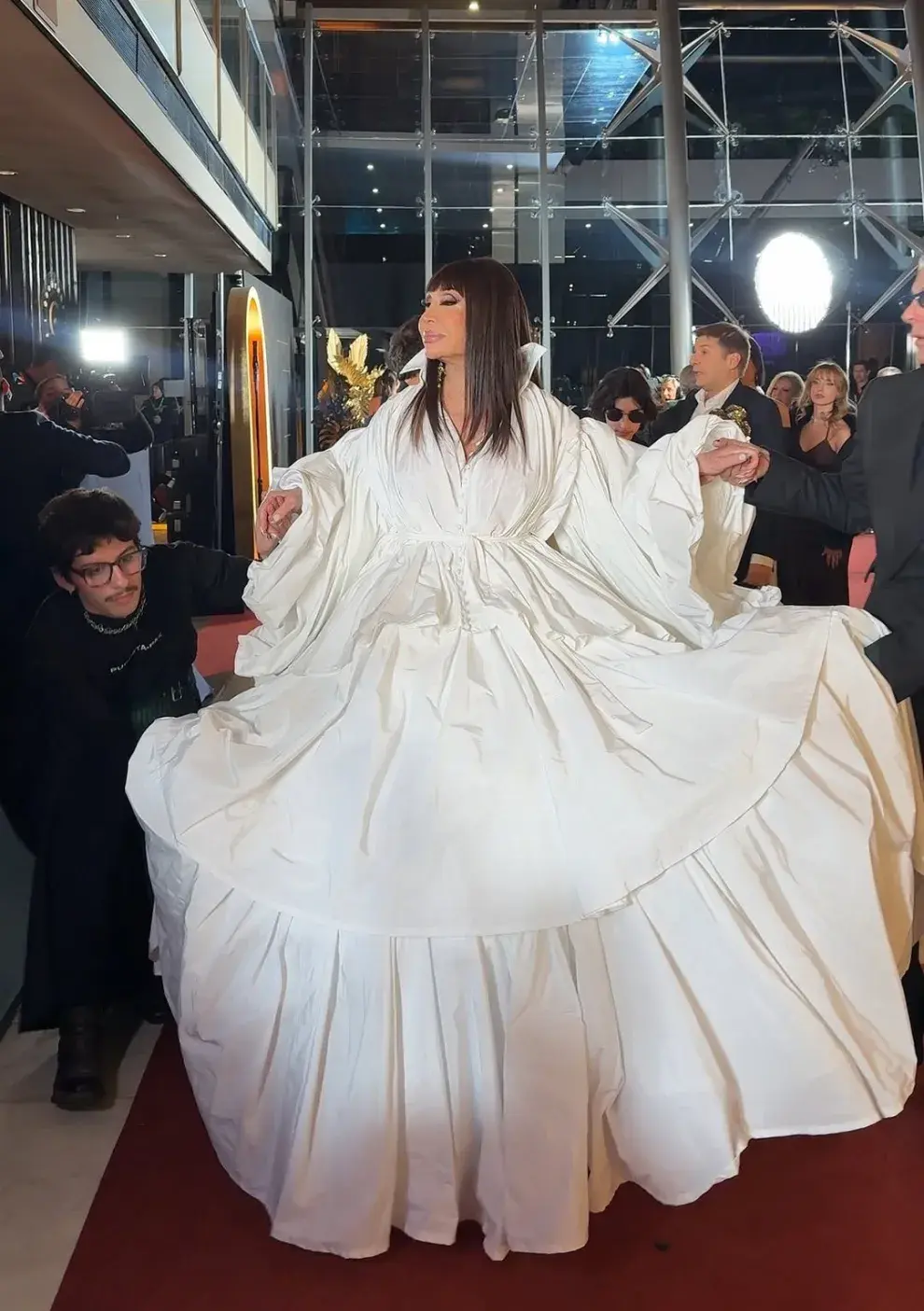 Moria Casán en la alfombra roja de los Premios Martín Fierro 2026.
