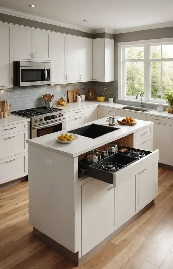 Mueble auxiliar como isla de cocina.