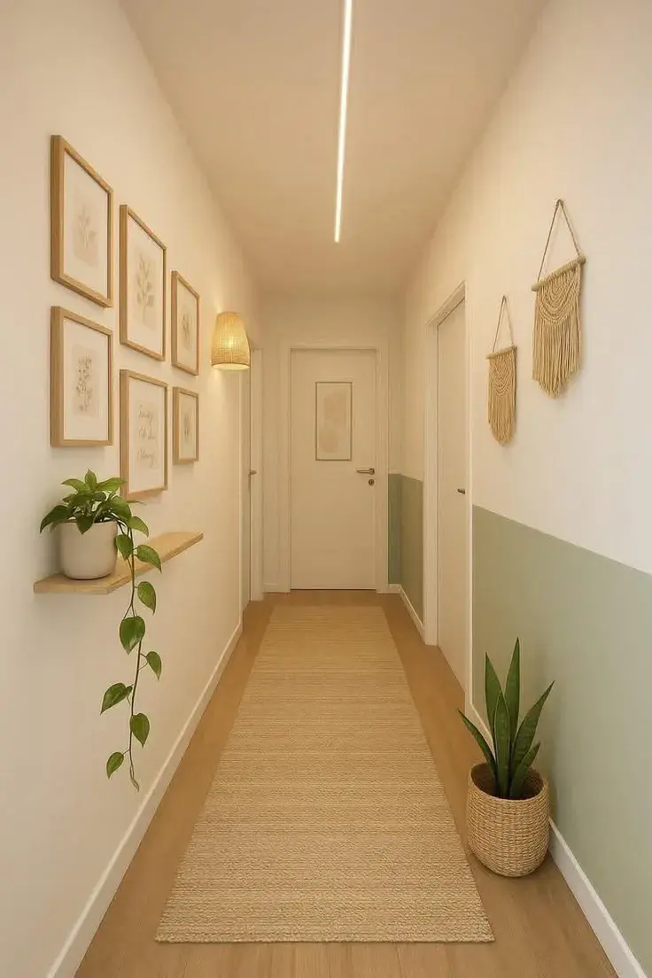 Pasillos estrechos: cómo decorarlos para que no se vean oscuros ni aburridos