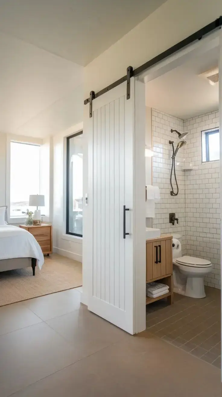 Puertas corredizas en baños pequeños: la solución deco que libera espacio y suma diseño