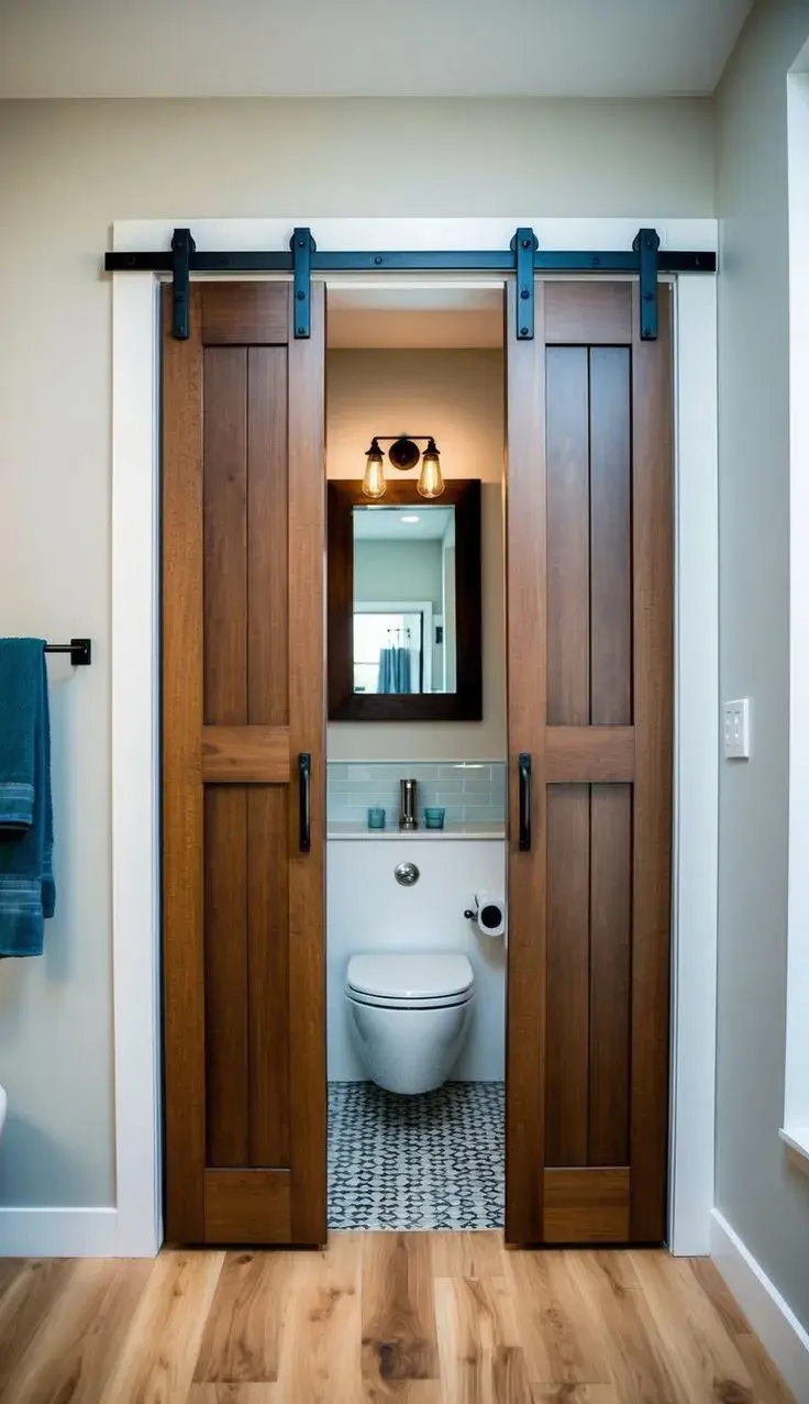Puertas corredizas en baños pequeños: la solución deco que libera espacio y suma diseño