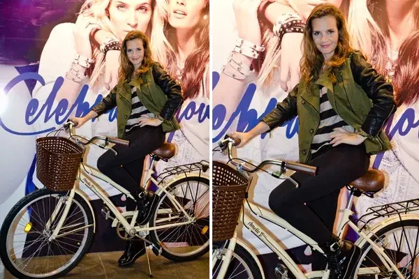 Sabrina Garciarena en la colección de Koxis en BAFWEEK. ¡Nos encanta la campera militar combinada con cuero!