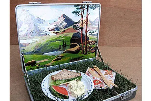 Un picnic en el medio de la ciudad es posible...con este kit que incluye hasta pasto