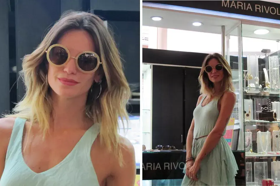 Cancherísimos los lentes de sol que eligió Flor Fabiano para completar su outfit; los redonditos fueron el hit del verano en materia de accesorios