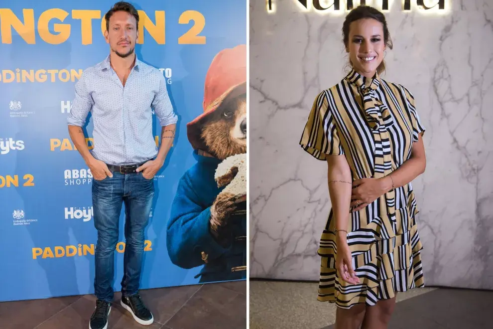 Nicolás Vázquez, muy clásico en el estreno de Paddington 2, y Luli Fernández, con un vestido corto a rayas en la presentación de la última colección de NAIMA