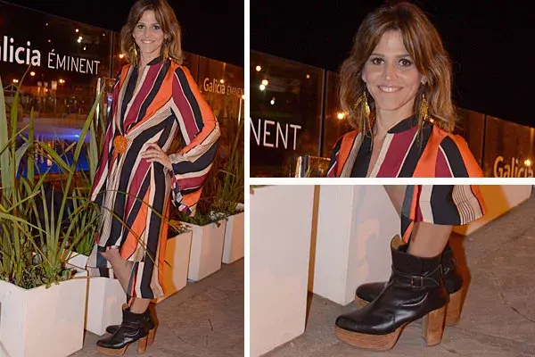 María Freytes estuvo en el festejo de 100 años del Ocean Club de Mar del Plata. Su look, un vestido a rayas de la nueva colección de otoño-invierno de María Cher y botas cortas con taco y plataforma de madera. ¿Qué opinás de este adelanto de temporada?