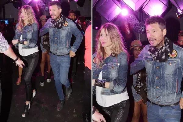 Hablemos del look de Guillermina Valdés y Marcelo Tinelli. La pareja fue a una fiesta VIP en Punta del Este con la misma campera de jean ¿Simbiosis de moda o viva el canje? ¡Atenti al pañuelo de calaveras de Tinelli, by McQueen!