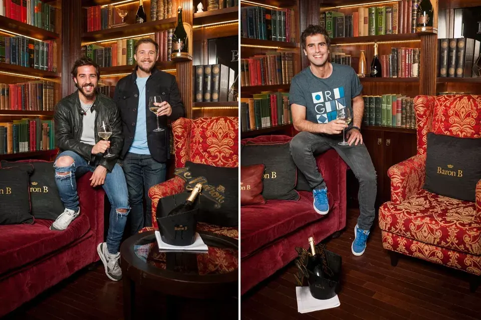 Trío de galanes en la fiesta de Baron B: Nico Francella, Tacho Riera y Nico Furtado