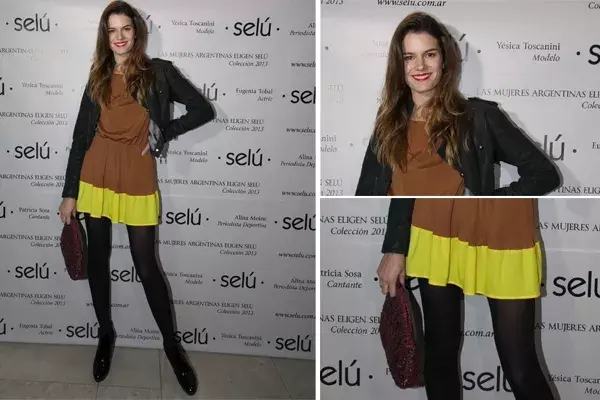 El vestidito de Yésica Toscanini le suma color a su outfit con esa franja en amarillo flúo. ¿Qué tal?