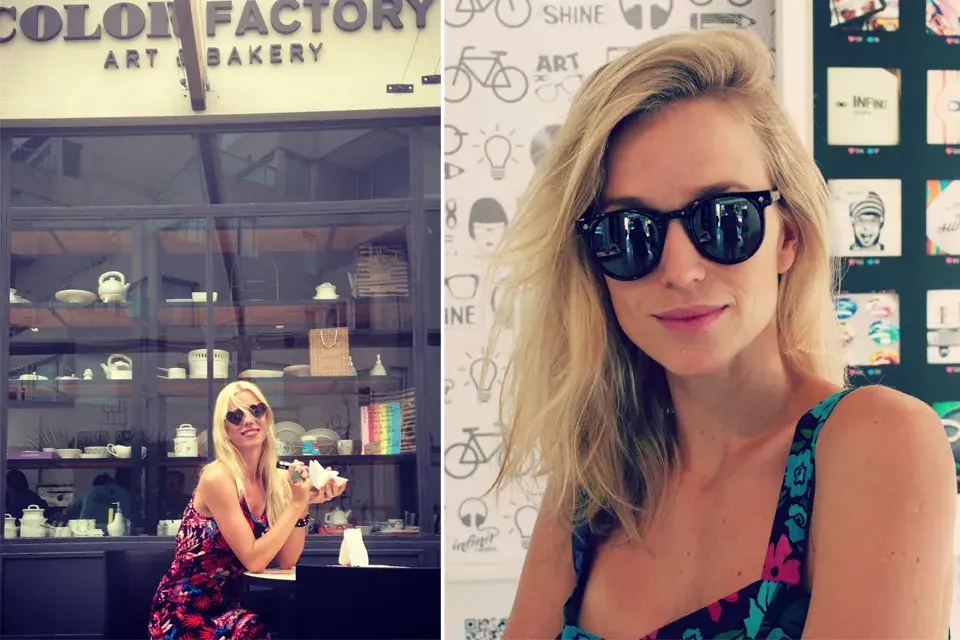 Las dos de anteojos: Nicole Neumann pasó por Color Factory de Nordelta con gafas de corazón y Brenda Gandini, por Infinit y se llevó puestas unas gafas con lentes espejadas. ¿Cuál te gusta más?