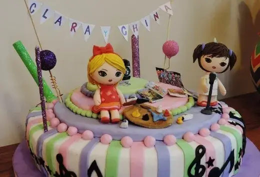 ¿Quiénes están en la torta? ¡Ah, sí, ellas! ¡Gracias, hermana de Paulina!