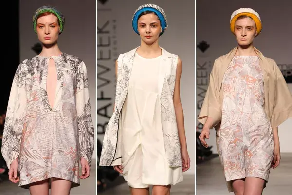 Garabatos de hilos y manchas abstractas estampadas en la colección de M. Dappiano