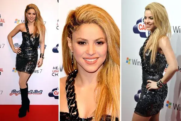 Shakira fue a la The Jingle Bell Ball en Londres con un vestido súper corto de paillettes en negro