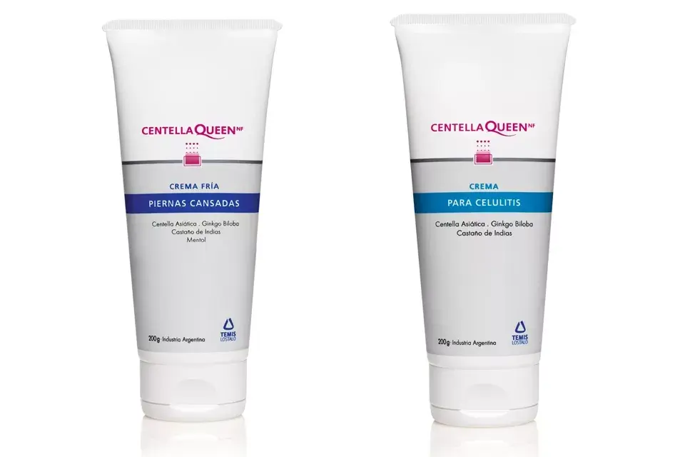 Una crema para piernas cansadas que hidrata, nutre y suaviza la piel de las piernas (Centella Queen, Crema Fría para Piernas Cansadas, $74,66). La otra, para celulitis, contribuye a evitar la acumulación de tejido adiposo y la formación de celulitis ($ 101,87)