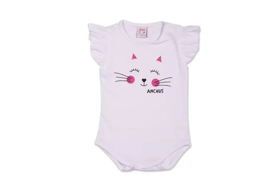 Body de algodón con estampa de gatito, Anchus, $326