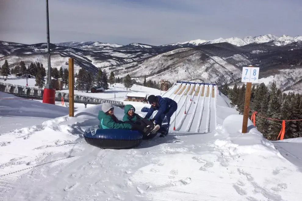 En el gomón del adventure ridge podés tirarte sola, pero si te da vértigo, también de a dos, tres o cuatro personas
