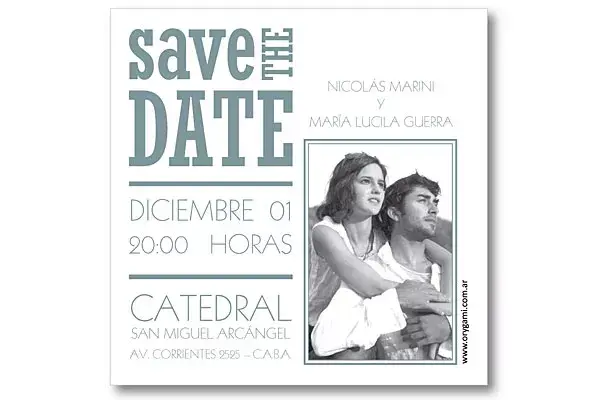 Otra opción de Save the date. Ahora con foto