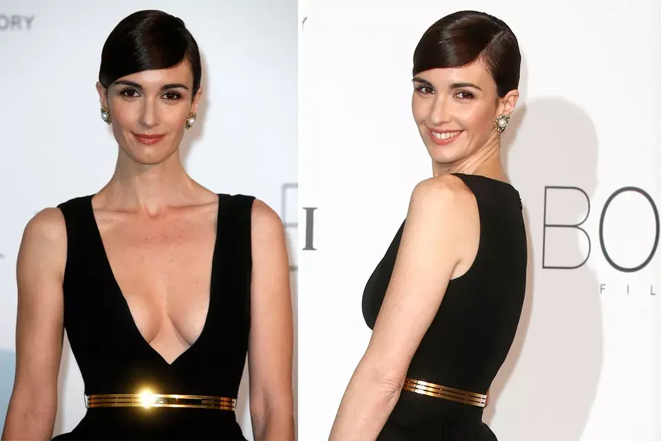 Paz Vega, con un rodete bajo y muy chic