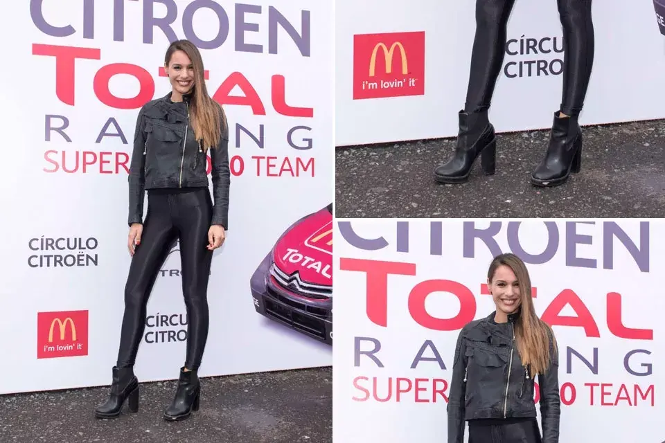Pampita con un look súper motoquero para acompañar a Citroën en el TC2000