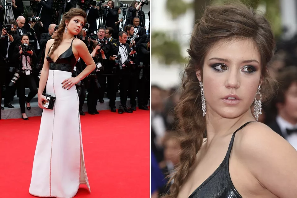 Adèle Exarchopoulos eligió un vestido bicolor de corte recto de Louis Vuitton ¿Qué opinas?