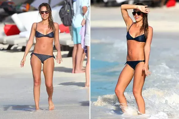 Jessica Alba con un modelo muy tranqui en color negro con bombacha tiro bajo para las más clásicas