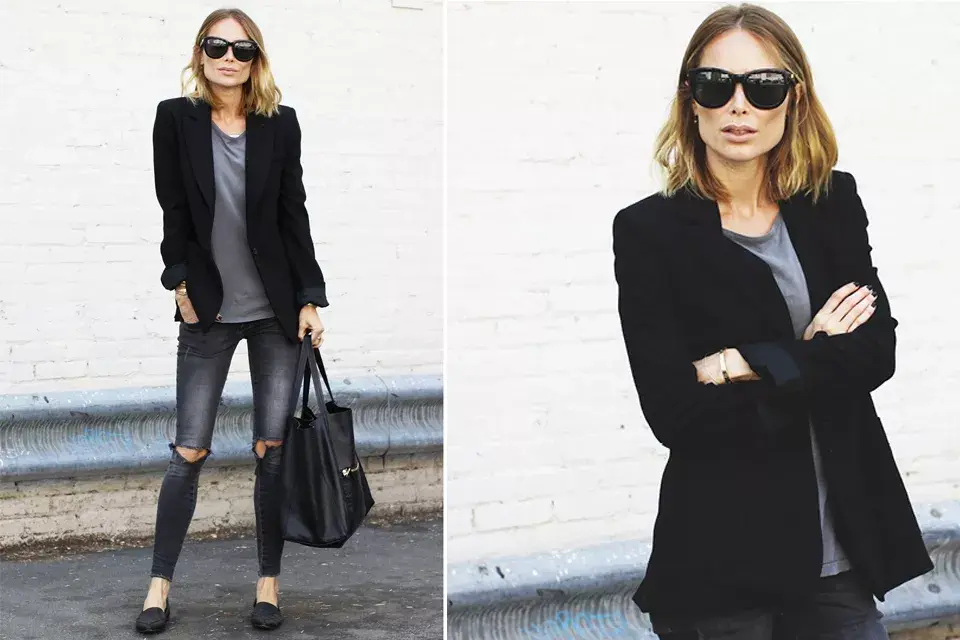 Muy sofisticada con este blazer que complementa a la perfección su look