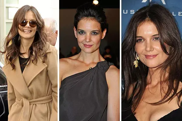 De día, Katie Holmes opta por el pelo suelto bien natural; de noche, dependiendo del vestido que elige, usa un recogido o suelto