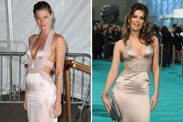 La modelo Gisele Bundchen y la actriz y presentadora de televisión Mar Saura lucieron el mismo diseño de Versace Atelier