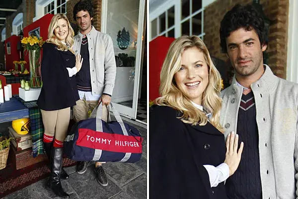 Con look ecuestre, Pía Slapka y Diego Balut estuvieron invitados al original evento que realizó la firma Tommy Hilfiger