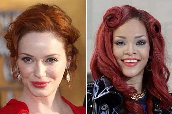 Christina Hendrix y Rihanna, con los labios bien rojos