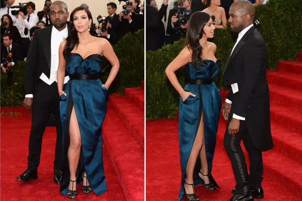 Kim Kardashian llevó un vestido de Lanvin y su marido Kanye West también la acompañó con un traje del mismo diseñador