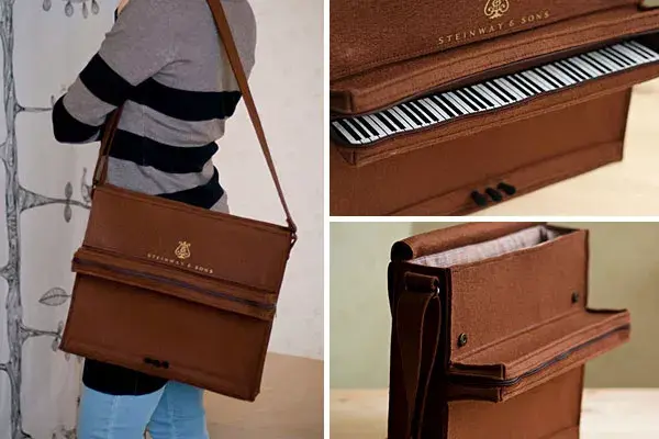 ¿Qué tal esta cartera en forma de piano? ¡Con todos los detalles!