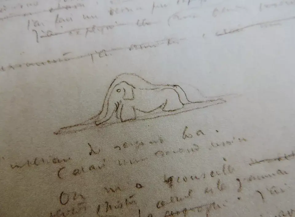 Copia de manuscrito de Antoine de Saint-Exupéry
