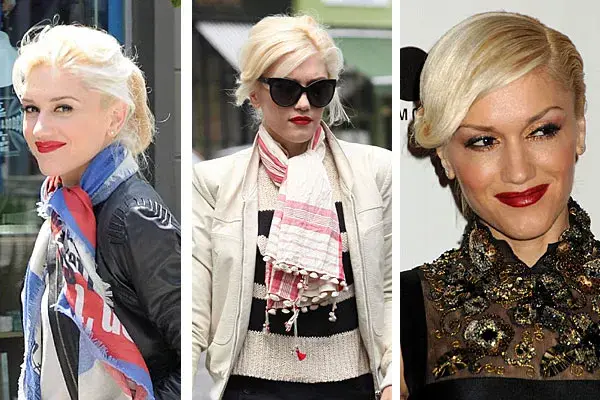 Gwen Stefani elige un look cómodo con el pelo recogido; para un estilo más formal, opta por usar raya al costado