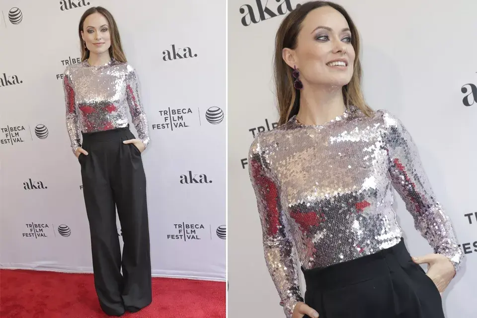 Olivia Wilde también estuvo en el  Tribeca Film Festival pero para la premiere de Meadowland. Ella se vistió con un palazzo negro y un top de lentejuelas plateadas. ¡Impecable!