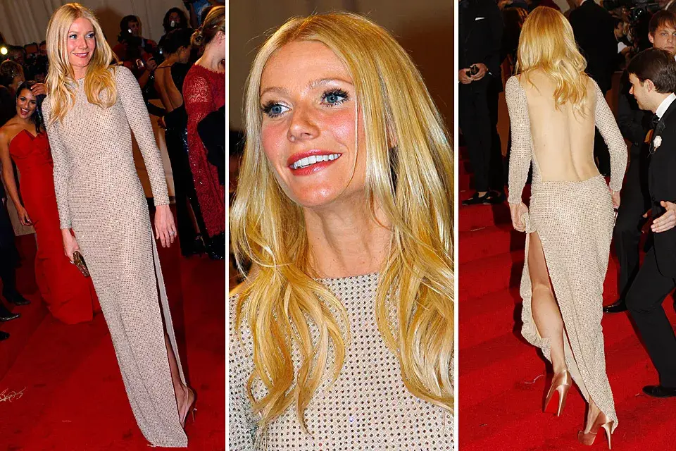 Gwyneth Paltrow no sorprendió con su vestido de Michael Kors, ya que se la suele ver frecuentemente con diseños de línea recta; de todas maneras, le quedaba muy bien