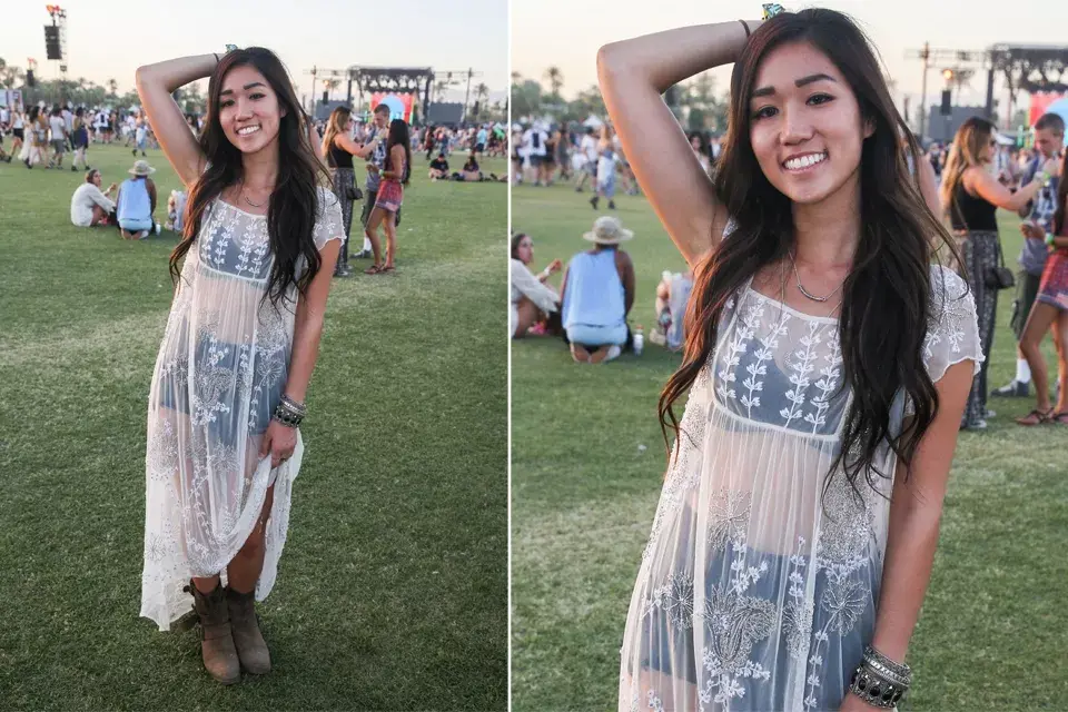 Soñado este vestidito transparente con bordados... Le cambiaríamos la parte de abajo por algún body en tonos nude o blanco