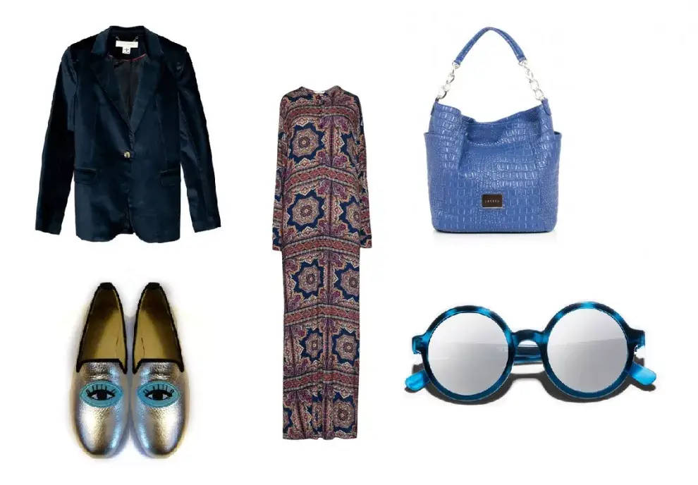 Vestido ( Maria Cher, $1500 The Net Boutique) Lentes planas (Absurda) Zapatos ( Abelarda, $1650) Saco (Paula Cahen D Anvers) Cartera (Lazaro, $1190)