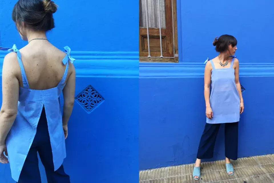 Top $500 de Bela / Pantacourt $525 de Callate Tu / Zapatos de Tila Blanco