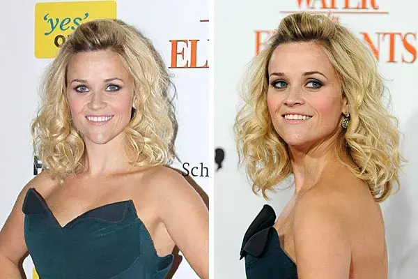 A su pelo corto, Reese Witherspoon le agregó rulos y un jopo en el flequillo