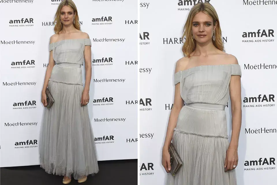 Natalia Vodianova optó por un diseño en color gris claro, con muchas capas de tul; ¿Qué opinás de su estilismo?