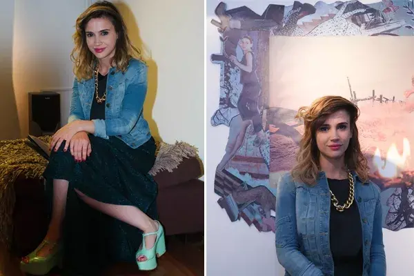 Celeste Cid se probó unas sandalias en Pepe Cantero para sumar a su look en tonos azules. ¿Te gusta su peinado?