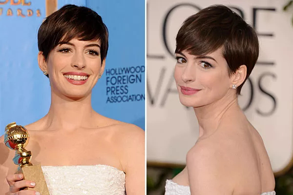 Desde que Anne Hathaway se cortó el pelo, lo usa siempre hacia adelante; ¿te gusta su cambio de look?
