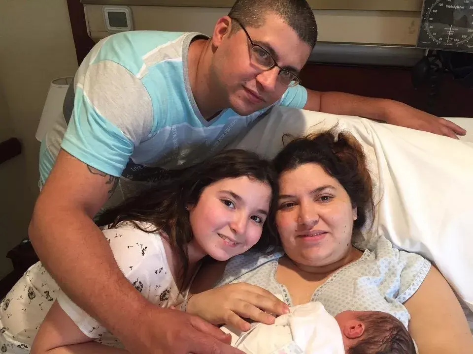 Romina con su familia