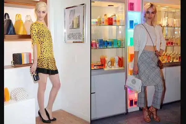 ¿Cuál te gusta más? La modelo Naomy Preizler estuvo en el local de Louis Vuitton en Punta con un mini vestido amarillo y negro y pasó también por el stand de Universo Garden Angels en Espacio Mujer con un look bastante peculiar