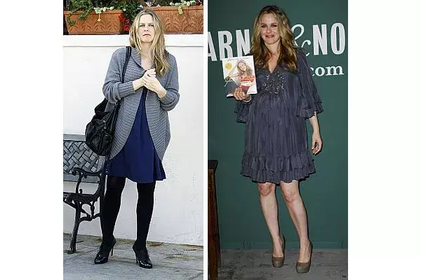 En la calle o en la presentación de su libro, a Alicia Silverstone se la ve con vestidos cortos, amplios y cómodos