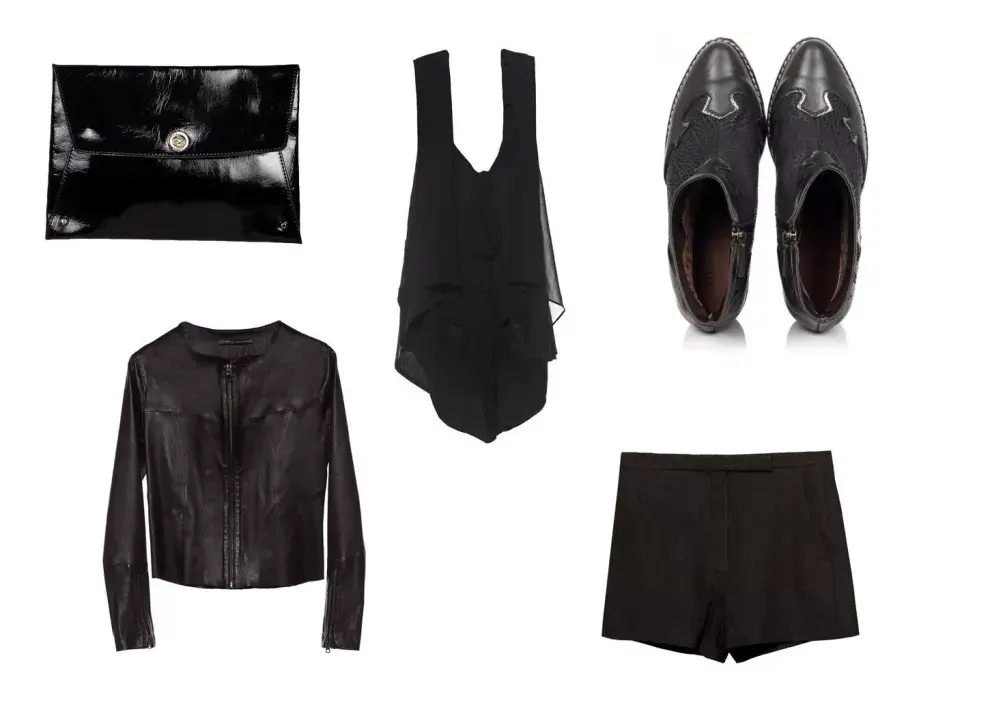 Botinetas (Heyas, $1850) Blusa (JT) Short (Album, $795) Campera (Evangelina Bomparola) Sobre (Prune, $598)