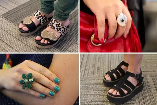 Detalles en animal print, anillos en distintos estilos y colores, y plataformas para transitar una larga jornada. En materia de accesorios ¡Vale todo!