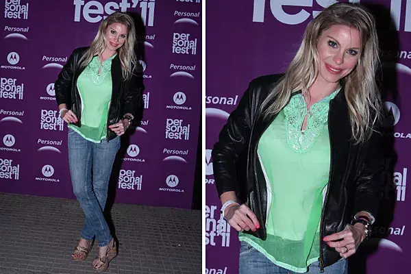 Jimena Cyrulnik fue una de las invitadas al Personal Fest: look casual, con algo de color y chaqueta rocker