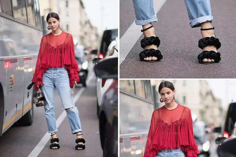 Con blusas con volados, otro hit de la nueva temporada